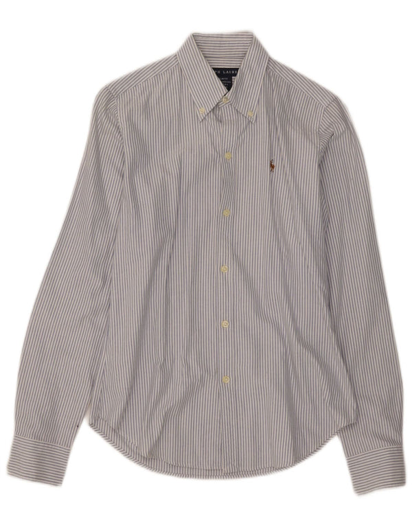 Ralph Lauren Camisa Slim Fit para Mujer US 4 Small Blue Pinstripe Cotton