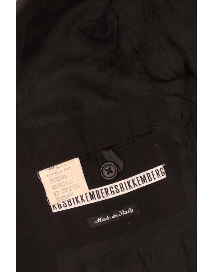 BIKKEMBERGS Chaqueta tipo blazer de 2 botones para hombre IT 50 Large Viscosa negra