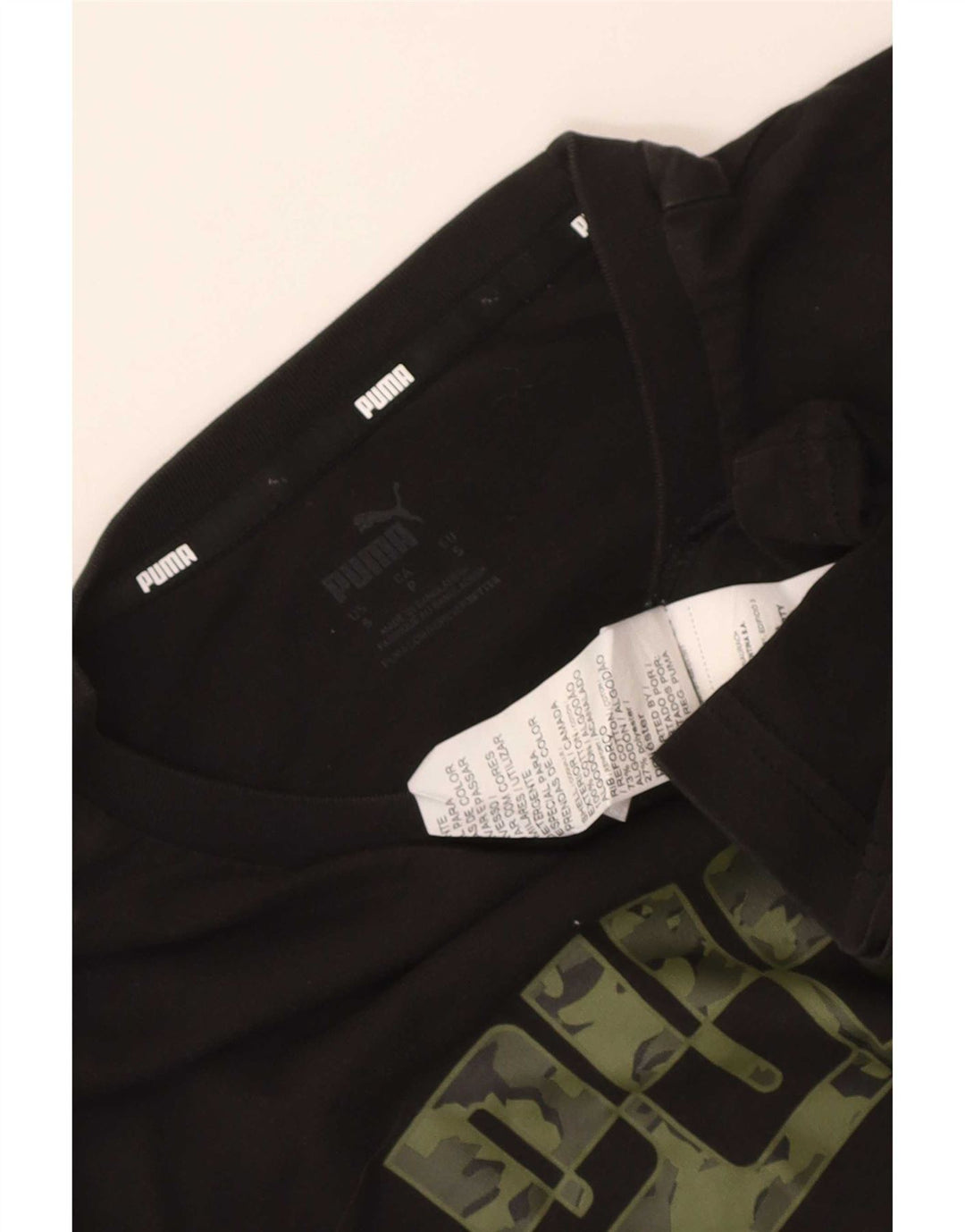 Puma - Camiseta gráfica para hombre, talla pequeña, algodón negro