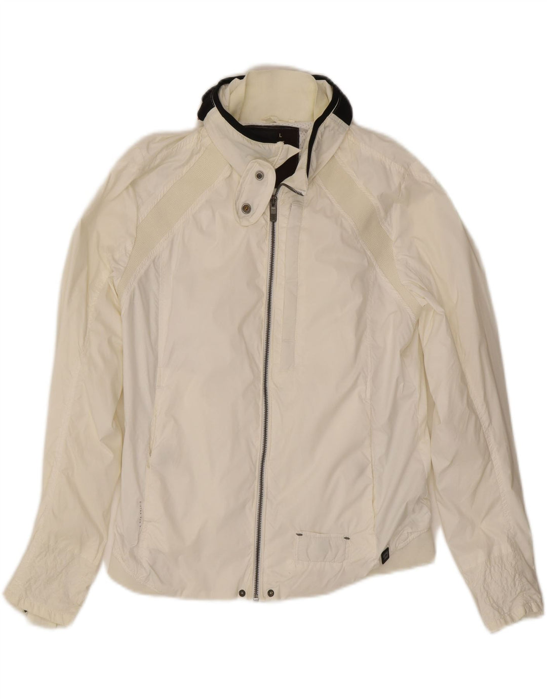 G-STAR Chaqueta impermeable con capucha para mujer, talla 40, talla grande, poliamida blanca