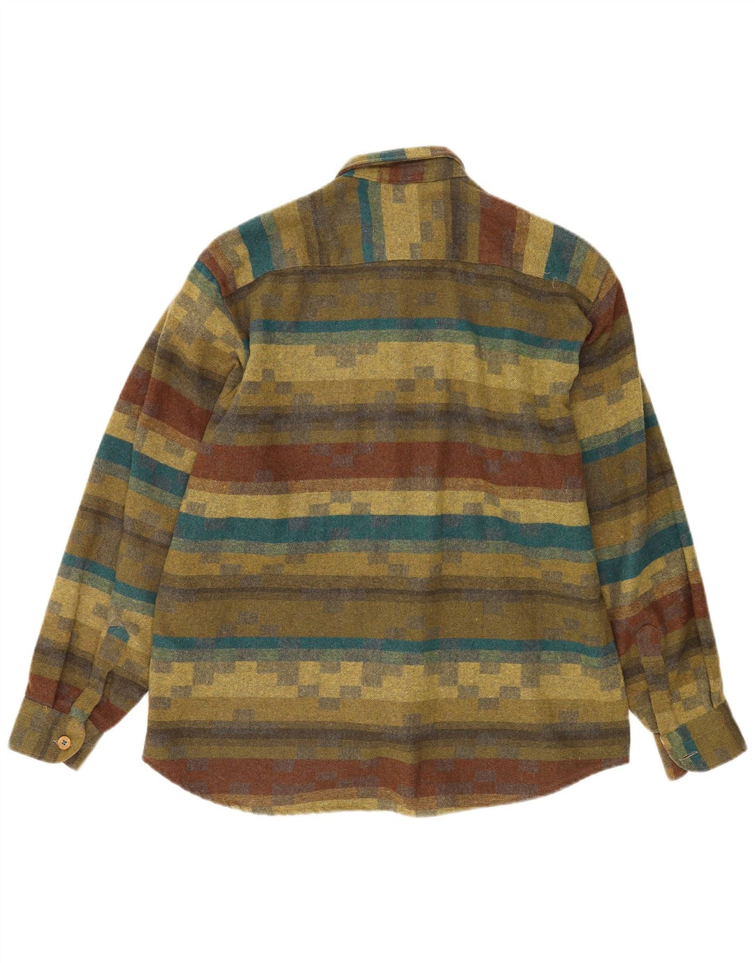 Massaro Hombre Camisa De Franela Grande Caqui A Rayas