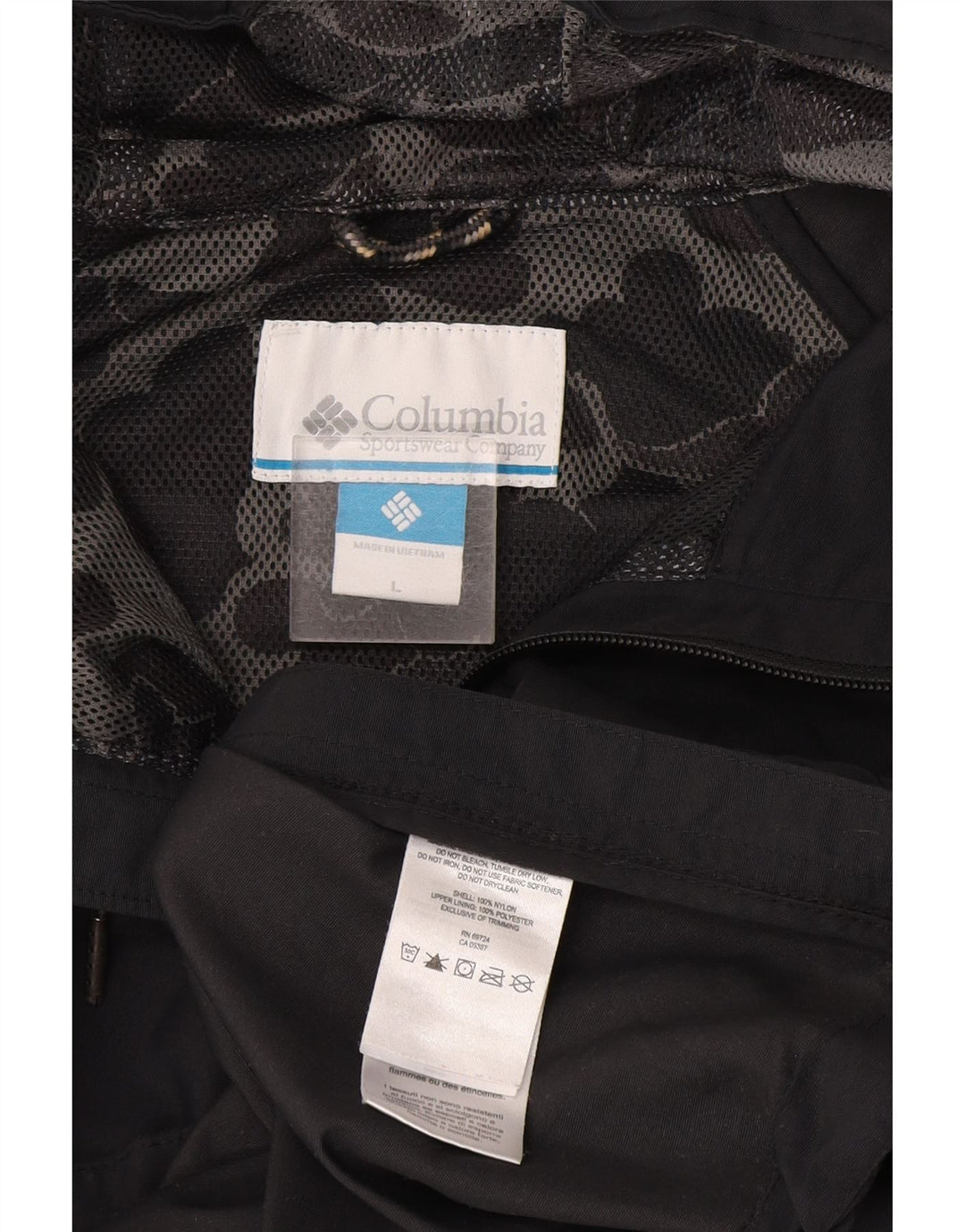 Columbia Chaqueta impermeable con capucha para hombre, talla 40, nailon gris grande