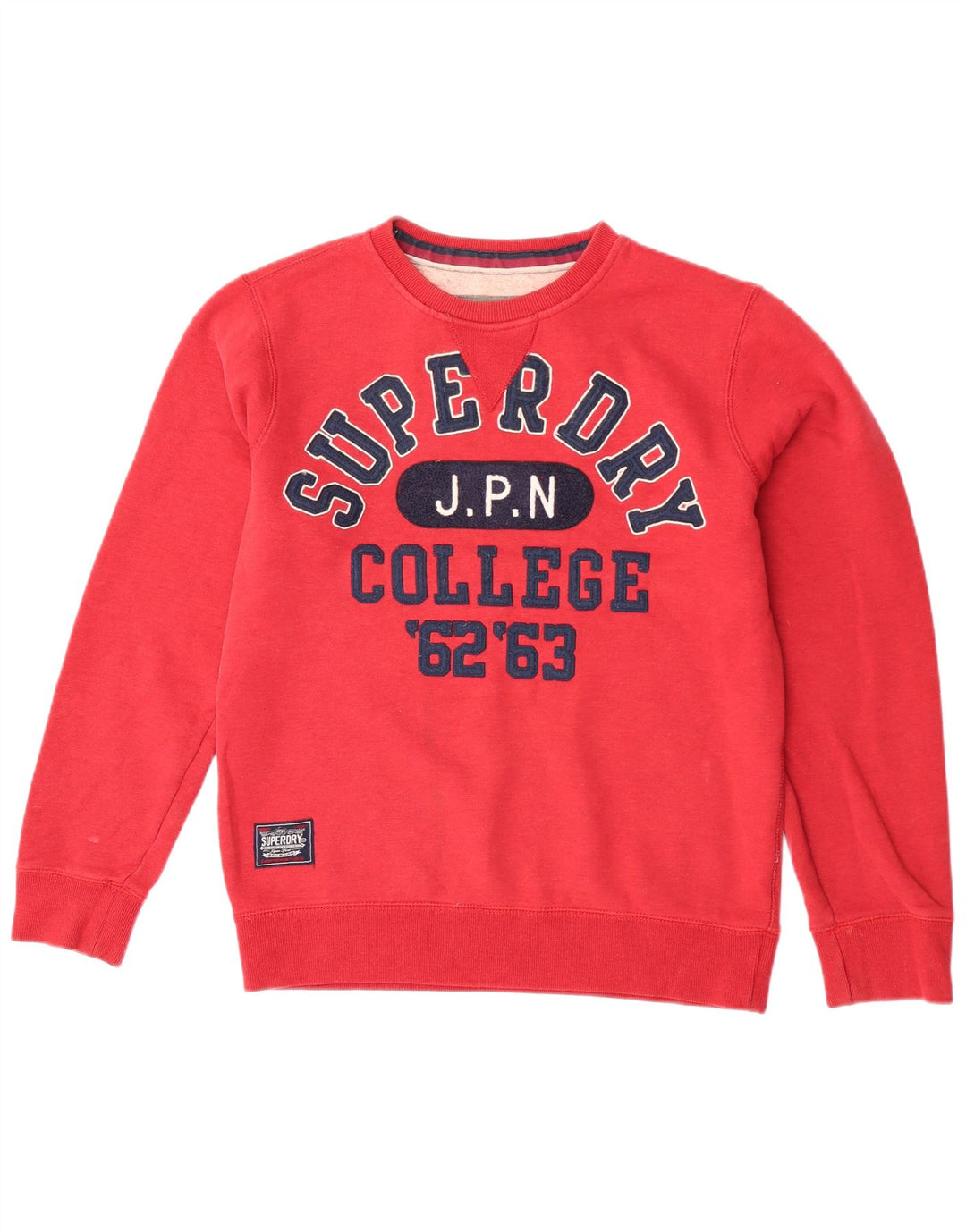 Superdry Sudadera Estampada Con Estampado De Hombre, Jersey Grande De Algodón Rojo