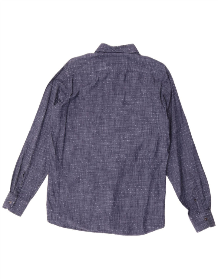 Camisa Coveri Hombre Mediana Algodón Moteado Azul Marino