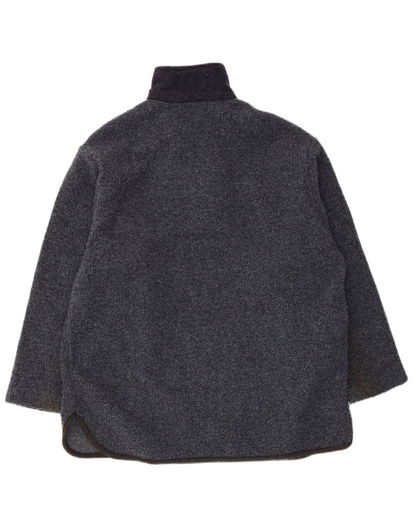 Geiser Womens Zip Neck Jumper Sweater UK 16 Large Navy Blue Floral Acrylic