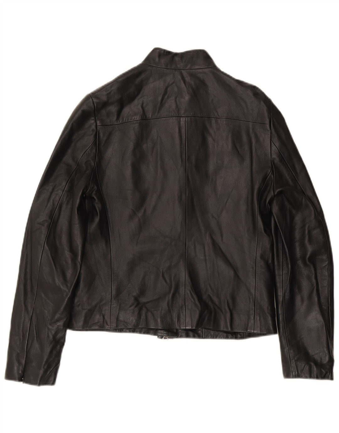 French Connection Chaqueta de cuero para mujer UK 42 Cuero negro mediano