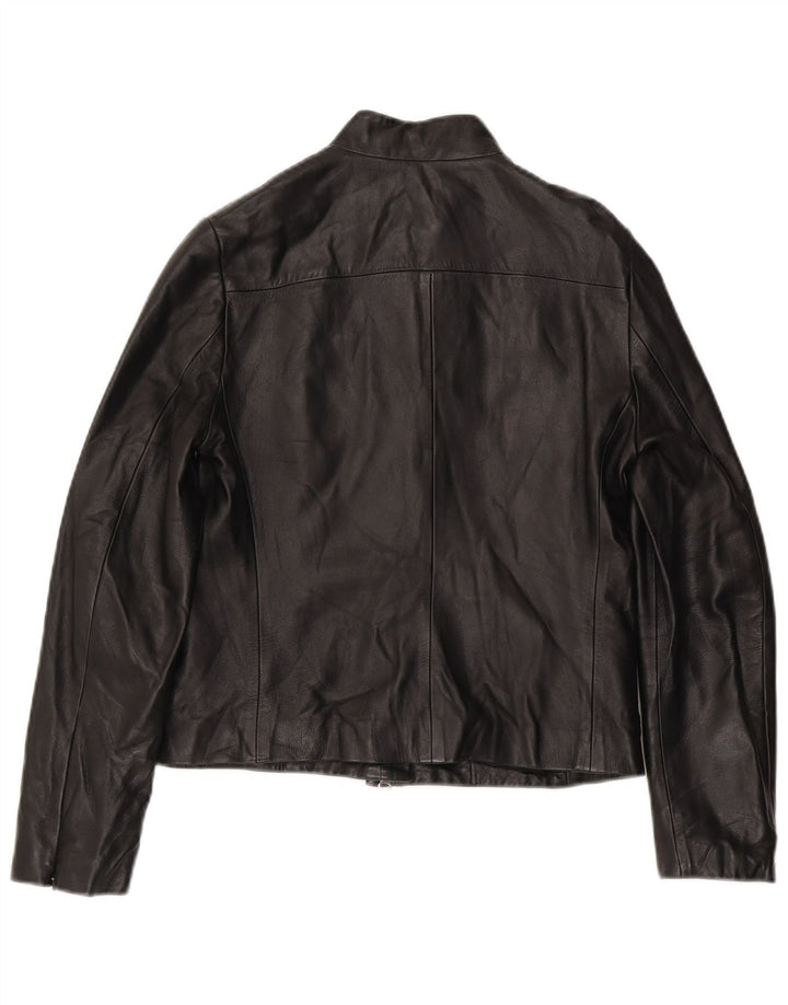 French Connection Chaqueta de cuero para mujer UK 42 Cuero negro mediano