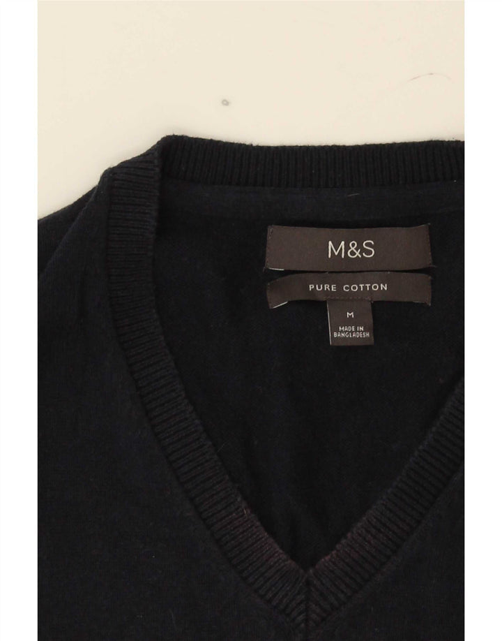 Marks & Spencer - Camiseta sin mangas para hombre, talla mediana, algodón azul marino