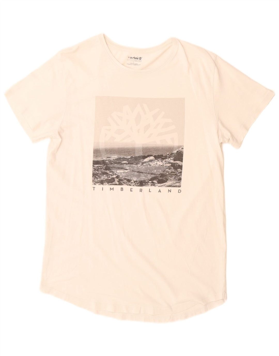 Timberland Camiseta gráfica para hombre Top Medium White Cotton