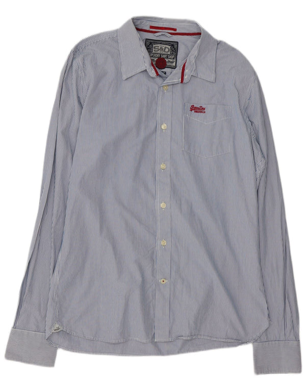 Camisa Superdry para hombre 2XL Algodón a rayas azules