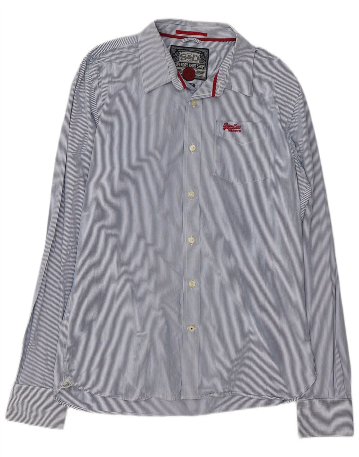 Camisa Superdry para hombre 2XL Algodón a rayas azules