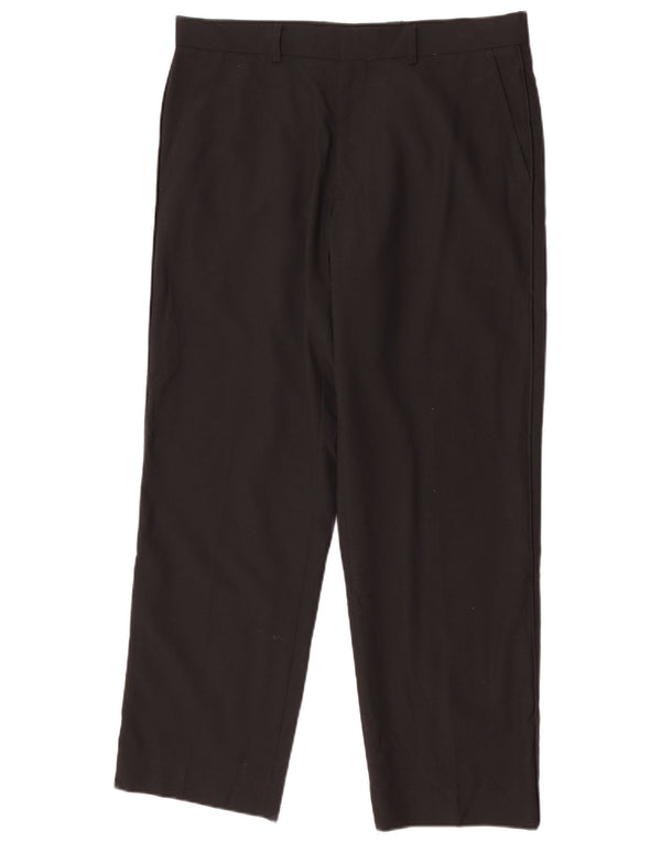 Marks & Spencer Pantalón chino recto para hombre W34 L29 Poliéster negro