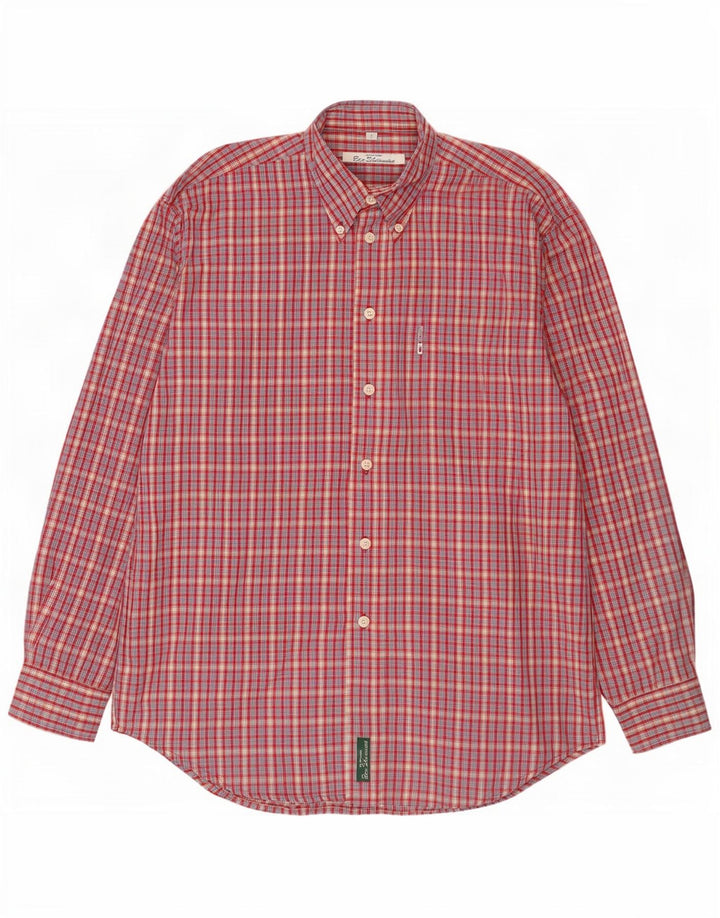 Camisa Ben Sherman para hombre a cuadros rojos medianos