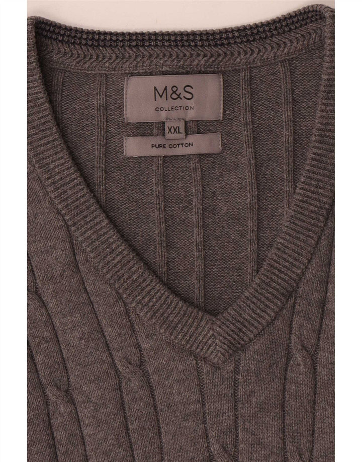 Marks & Spencer - Camiseta sin mangas para hombre, talla 2XL, algodón gris