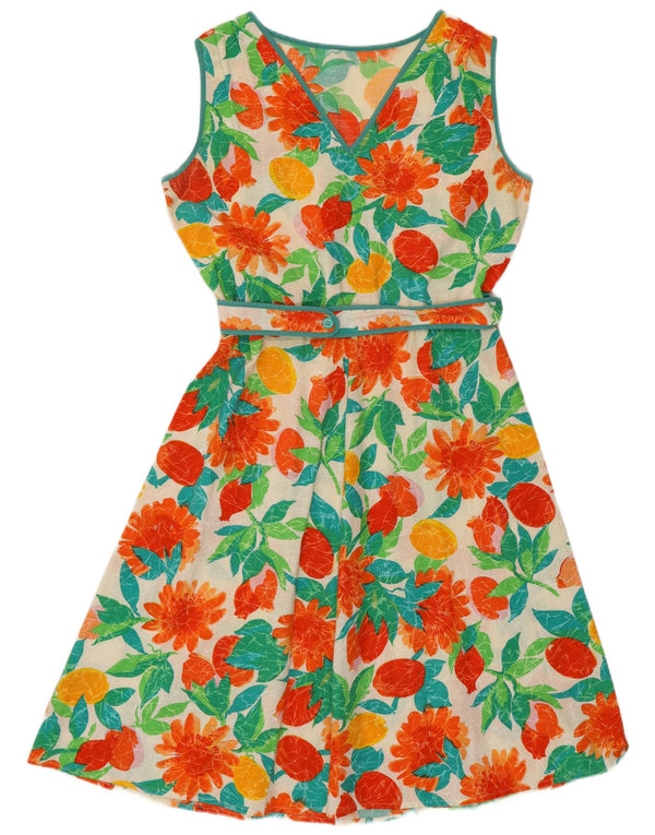 Vintage Womens Sleeveless A-Line Dress UK 14 Medium Multicoloured Bohemian
