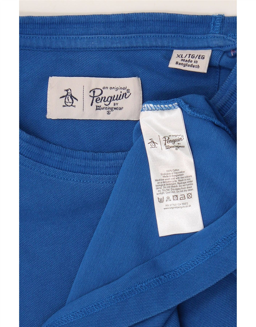 Camiseta Penguin Hombre Top XL Algodón Azul