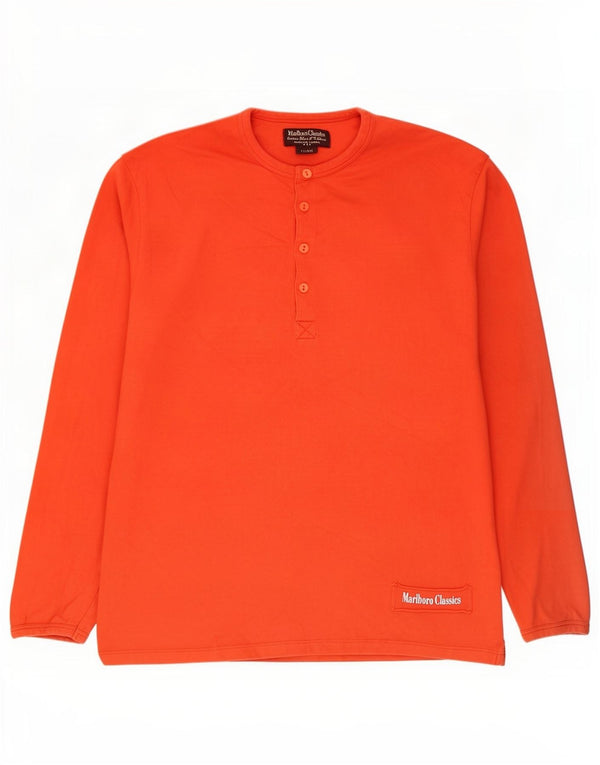 Marlboro Classics Camiseta Hombre Manga Larga XL Naranja Algodón
