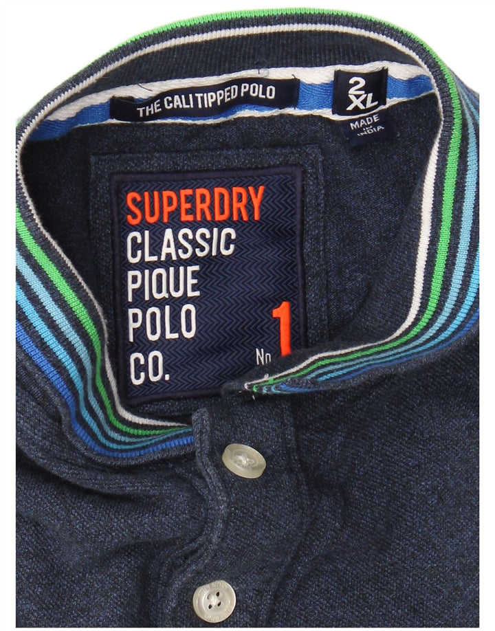 SUPERDRY Polo gráfico para hombre 2XL Azul marino