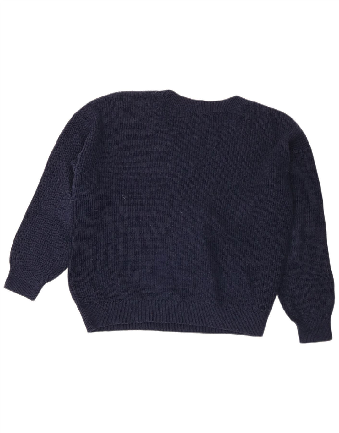 Marks & Spencer Suéter Corto con Cuello en V para Mujer UK 44 Medio Azul Marino
