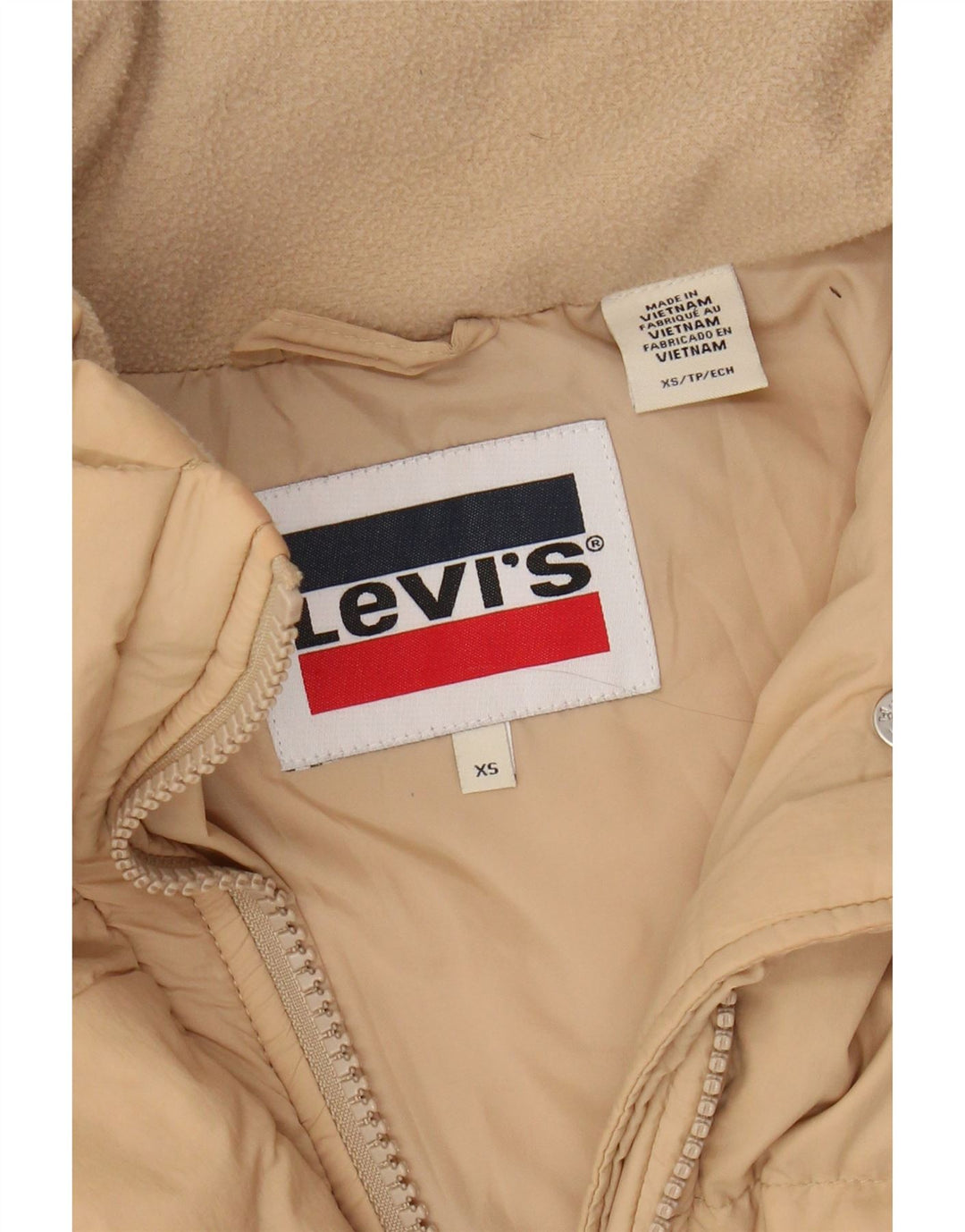 LEVI'S Chaqueta acolchada extragrande para mujer UK 6 XS Poliamida beige