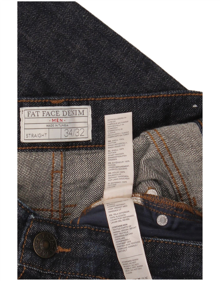 Vaqueros rectos para hombre Fat Face W34 L32 Algodón azul