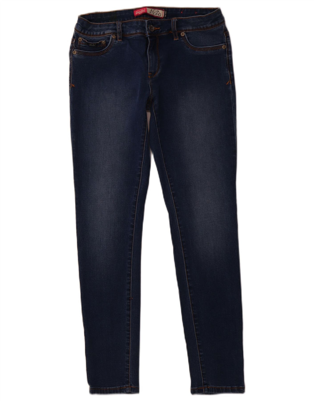 SUPERDRY Vaqueros ajustados Alexia Jegging para mujer W28 L28 Algodón azul