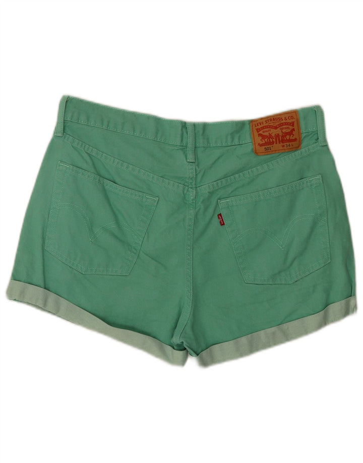 Levi's Mujer 501 Shorts De Mezclilla W34 Grande Algodón Verde