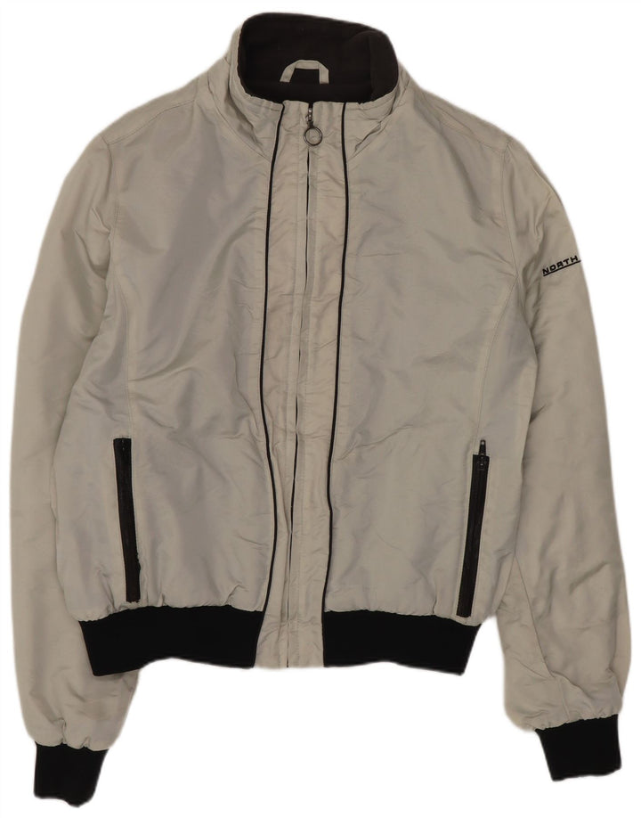 North Sails Chaqueta Bomber para Hombre UK 40 Large Gris Colorblock Poliamida