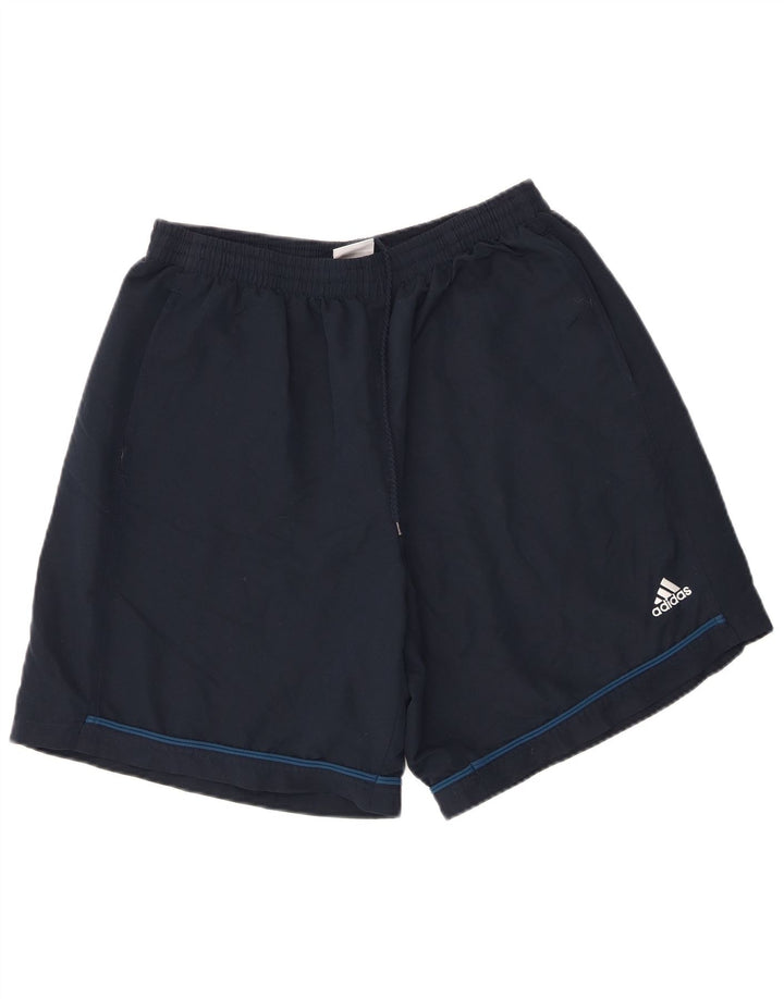 Adidas - Pantalones cortos deportivos para hombre, talla grande, poliéster, color azul marino