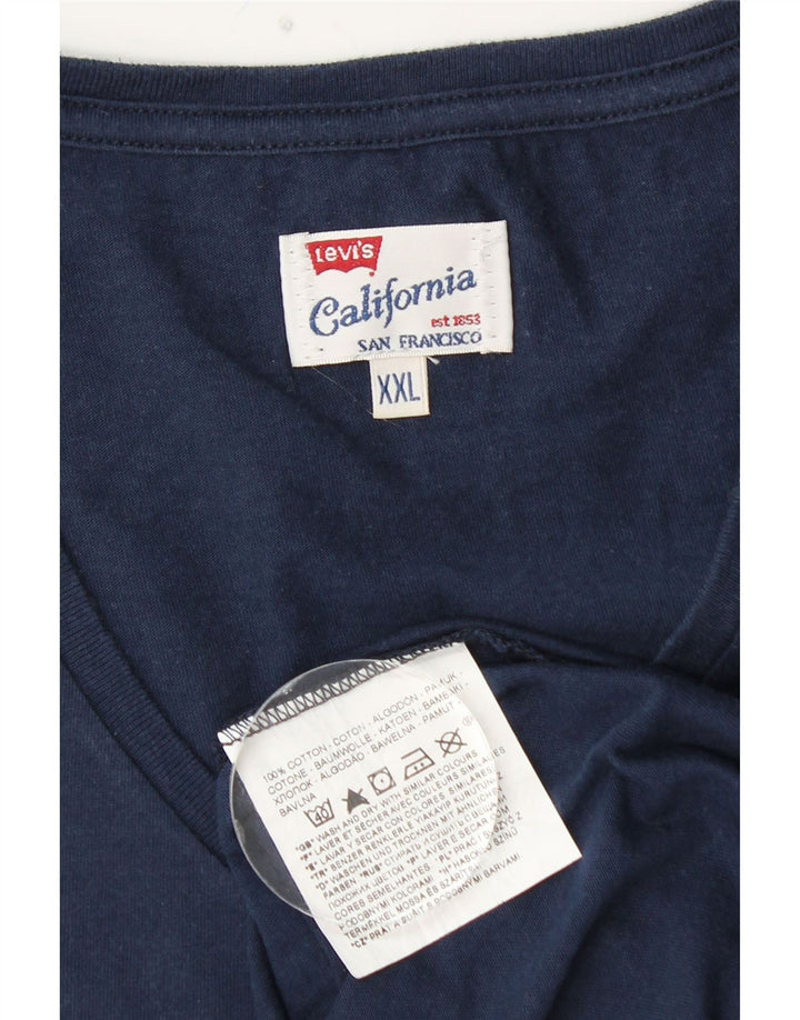 LEVI'S Camiseta Hombre Top 2XL Azul Marino Algodón