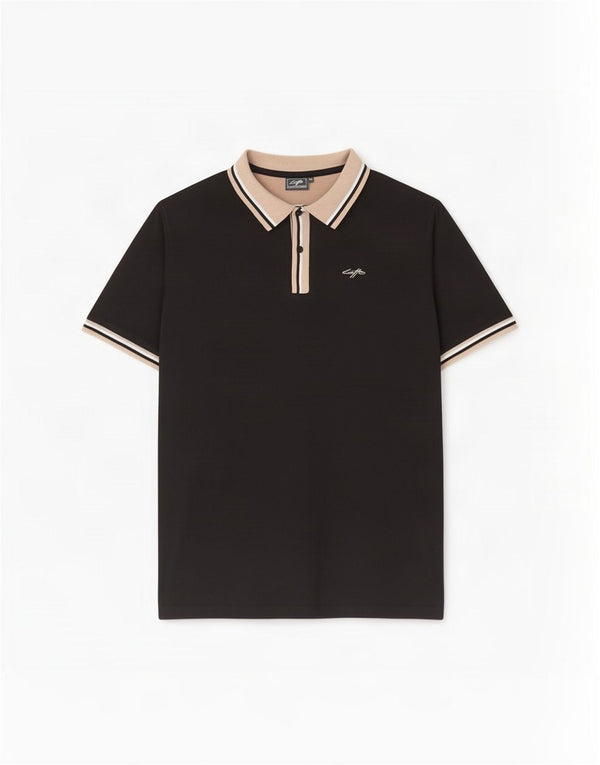 Lotto Polo Hombre XL Algodón Color Block Negro