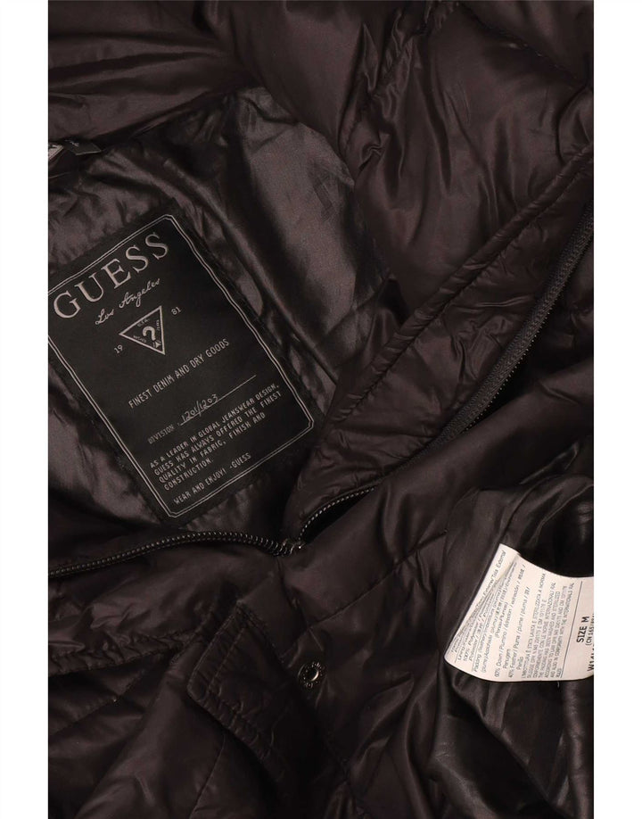 Guess Chaqueta Acolchada Mujer UK 44 Mediana Nylon Negro