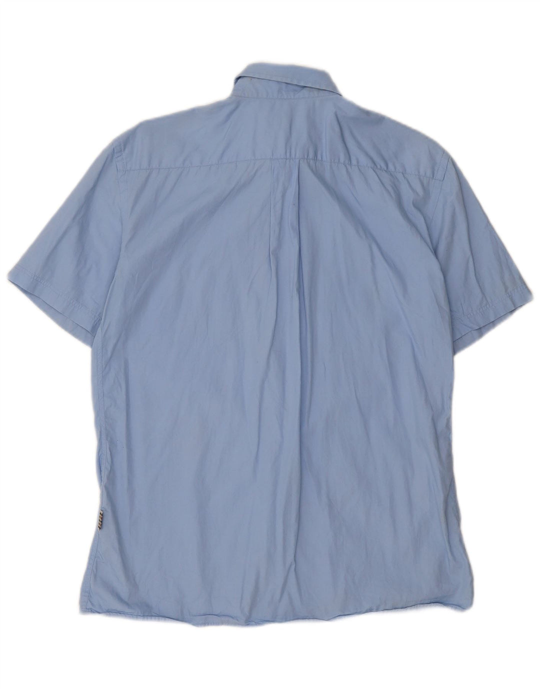 Aquascutum Camisa Manga Corta Hombre Algodón Azul Medio