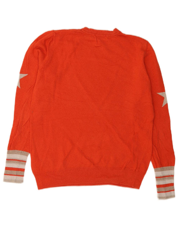 MINT VELVET Suéter gráfico con cuello redondo para mujer UK 6 XS Naranja Rayas