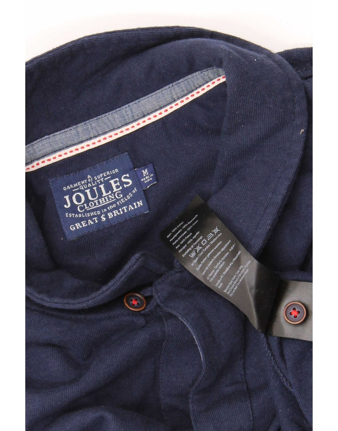 Polo Joules Hombre Manga Larga Algodón Azul Marino Mediano