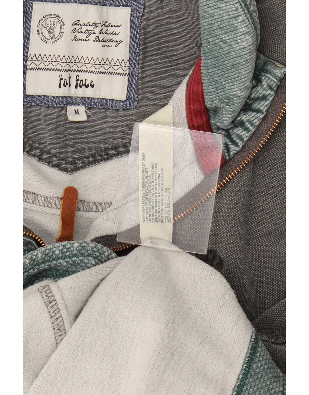 Sudadera con cuello y cremallera para hombre Fat Face Jersey de algodón gris medio