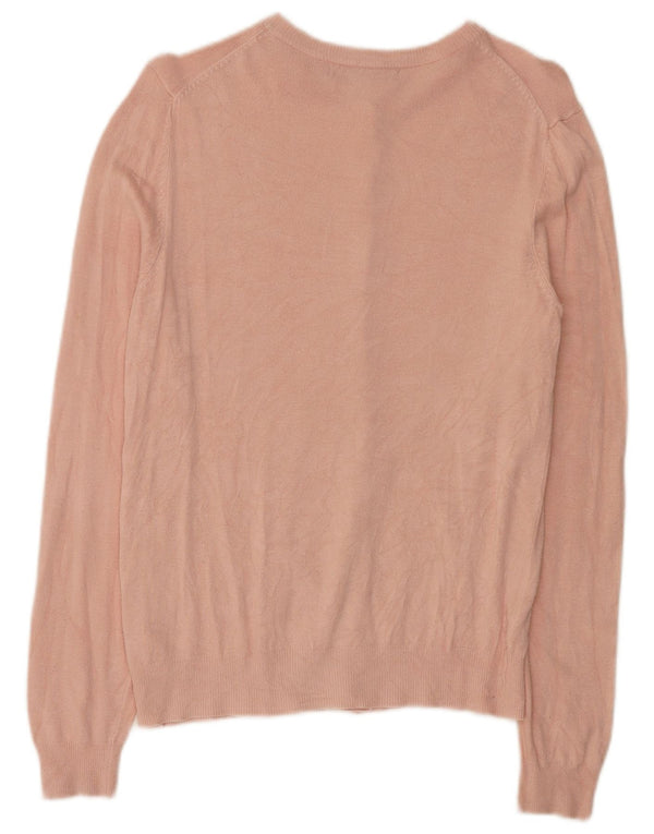 Marks & Spencer Suéter tipo cárdigan para mujer UK 10 Small Viscosa rosa