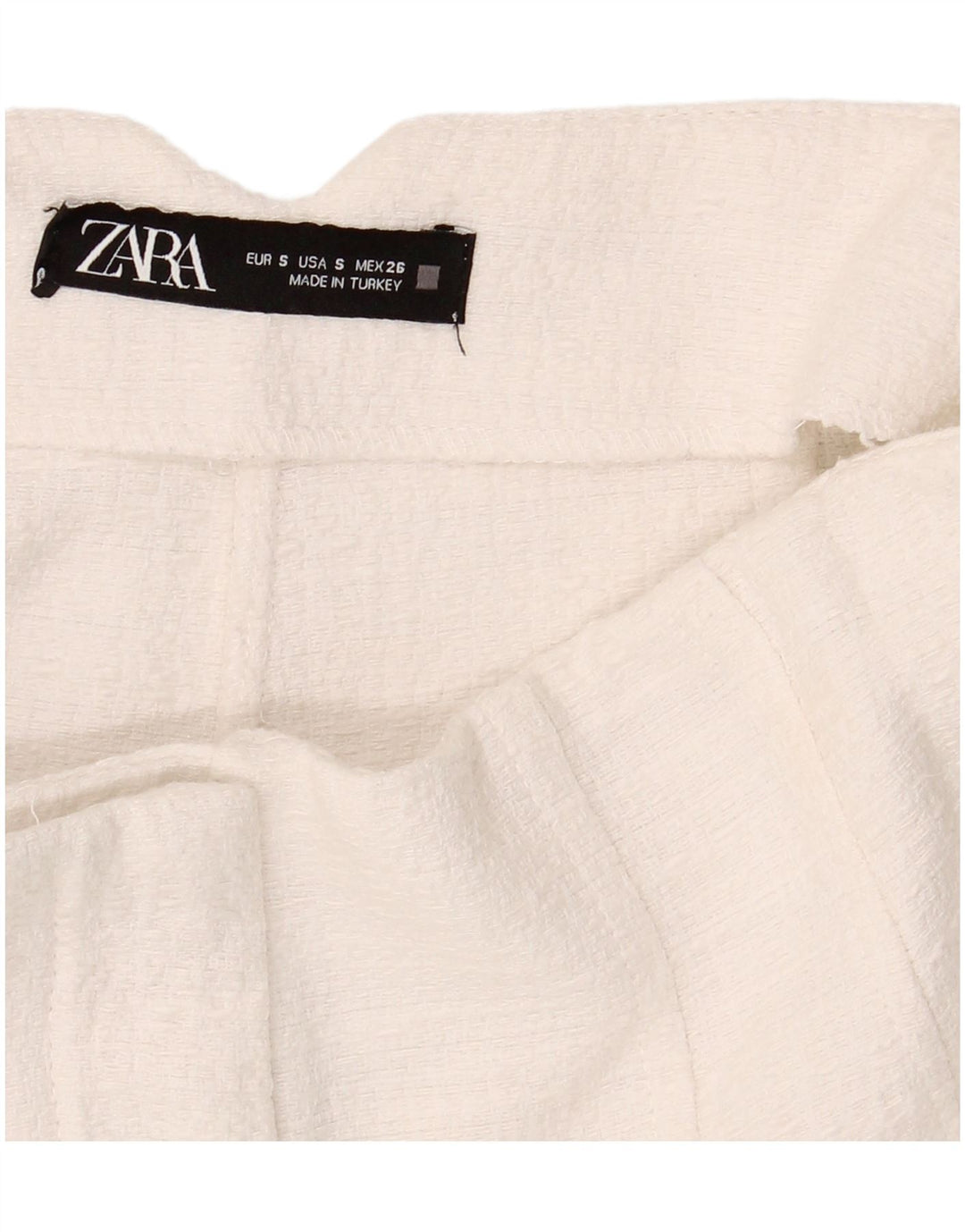 Zara Mujer Pantalones Calientes De Cintura Alta Pequeño W26 Blanco