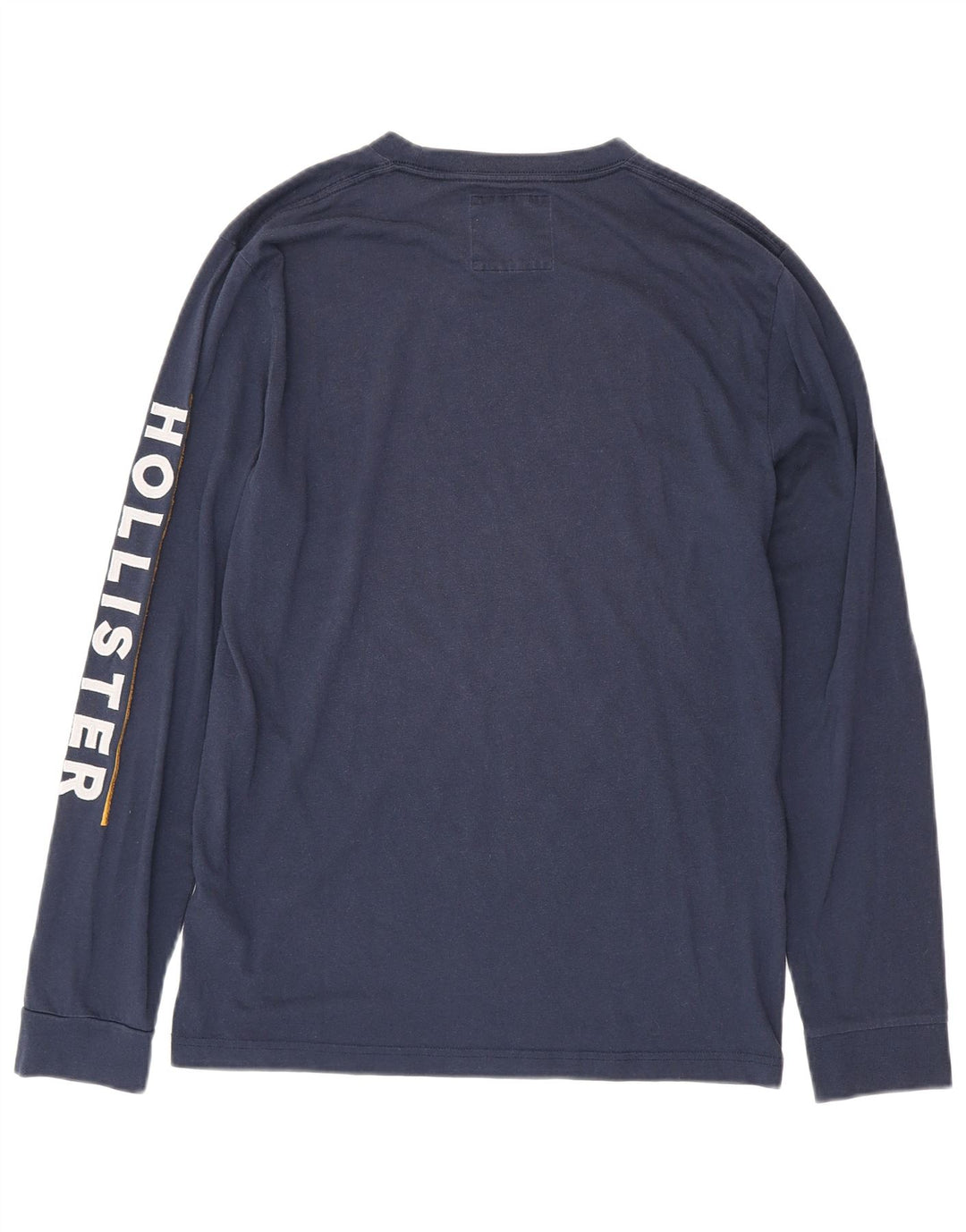 HOLLISTER Top gráfico para hombre de manga larga de algodón azul marino medio