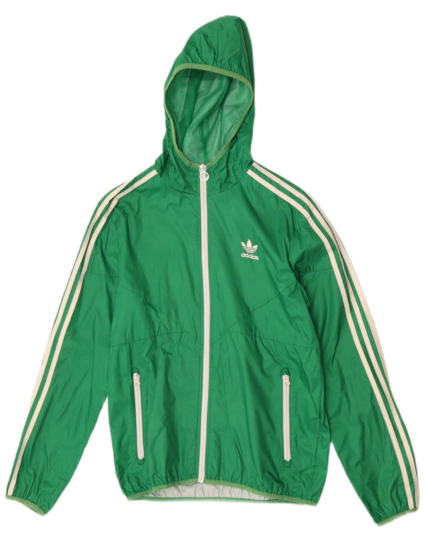 Adidas Chaqueta impermeable con capucha para hombre UK 36 Small Green Nylon