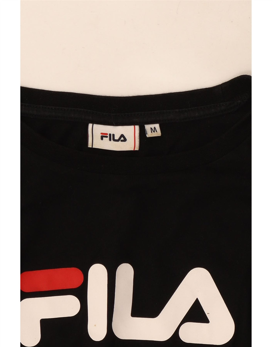 FILA Top corto con gráfico para mujer, manga larga, UK 44, mediano, negro