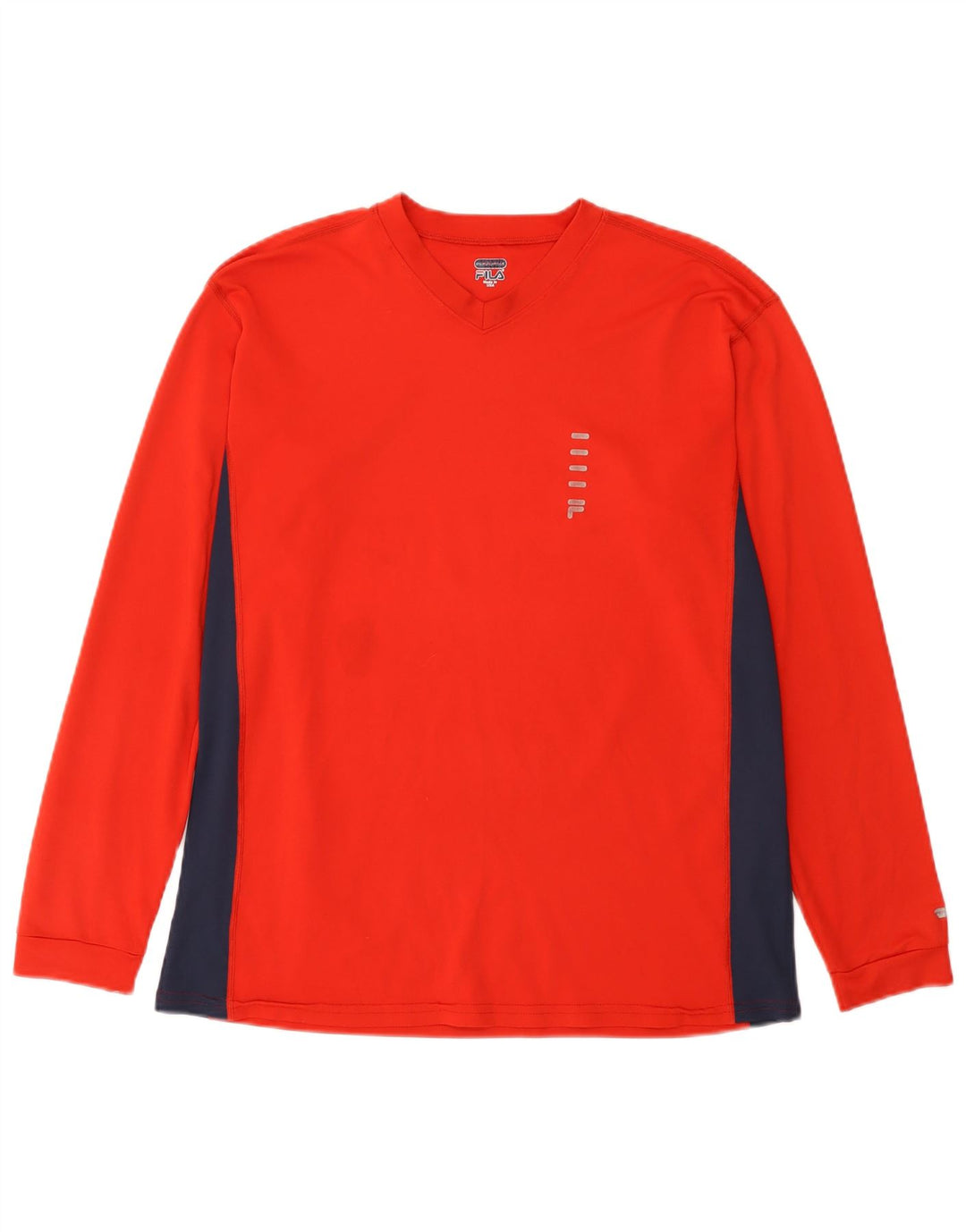 Fila Hombre Top Manga Larga Grande Rojo Colorblock Poliéster