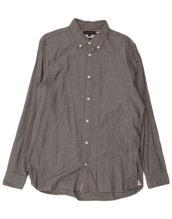Camisa Tommy Hilfiger Hombre Slim Fit XL Algodón Gris