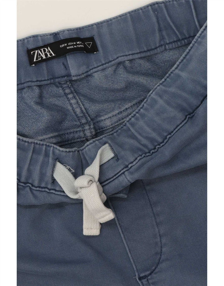 Zara Hombre Pantalones Cortos Chinos Medianos W32 Azul Marino