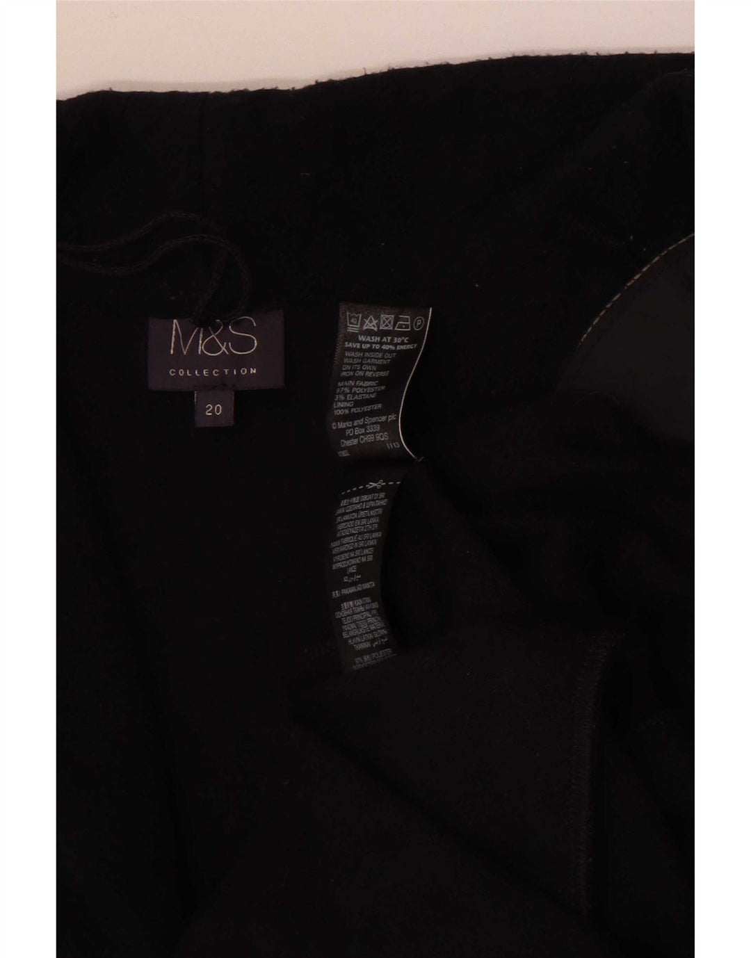 Marks & Spencer Chaqueta tipo blazer abierta para mujer UK 20 2XL Poliéster negro
