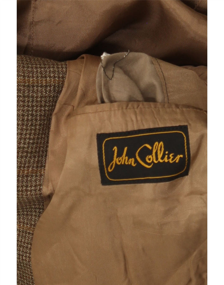 John Collier Chaqueta tipo blazer de 3 botones para hombre UK 38 Marrón medio Pata de gallo