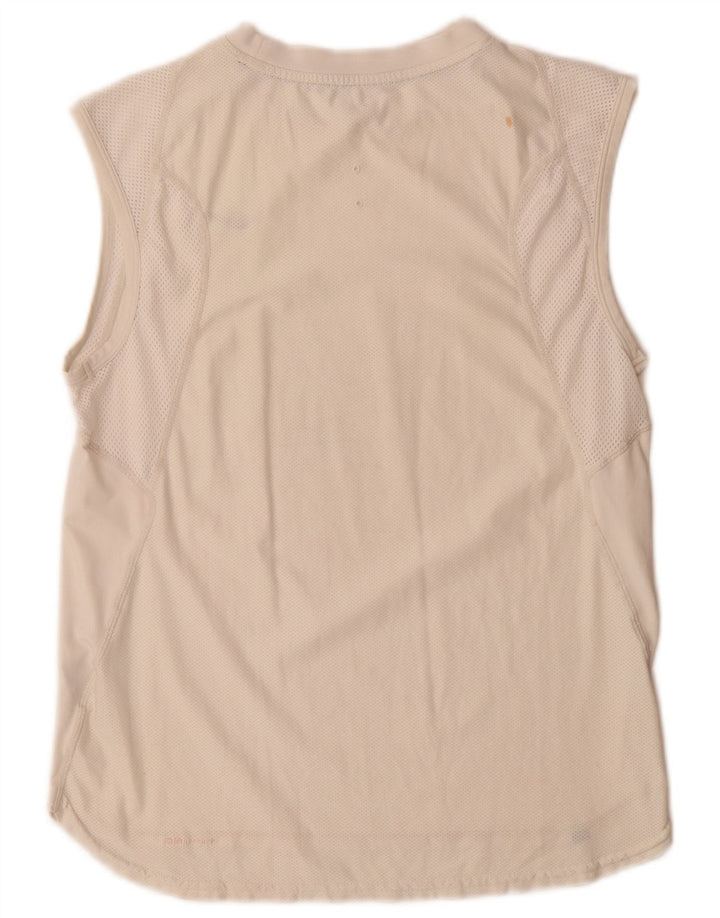 Nike - Camiseta sin mangas para hombre, talla pequeña, poliéster blanco