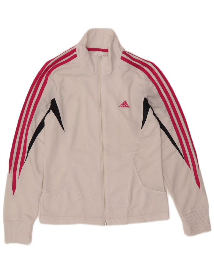 ADIDAS Chaqueta de chándal para mujer UK 12 Medium White Colourblock