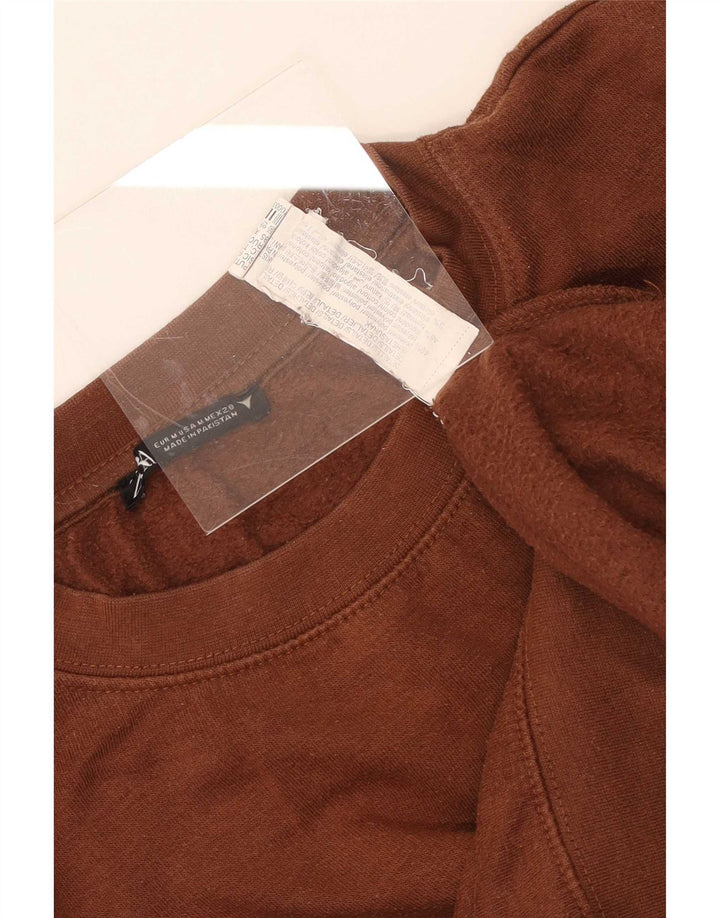 Zara Mujer Crop Sudadera Extragrande Jersey UK 44 Poliéster Marrón Medio