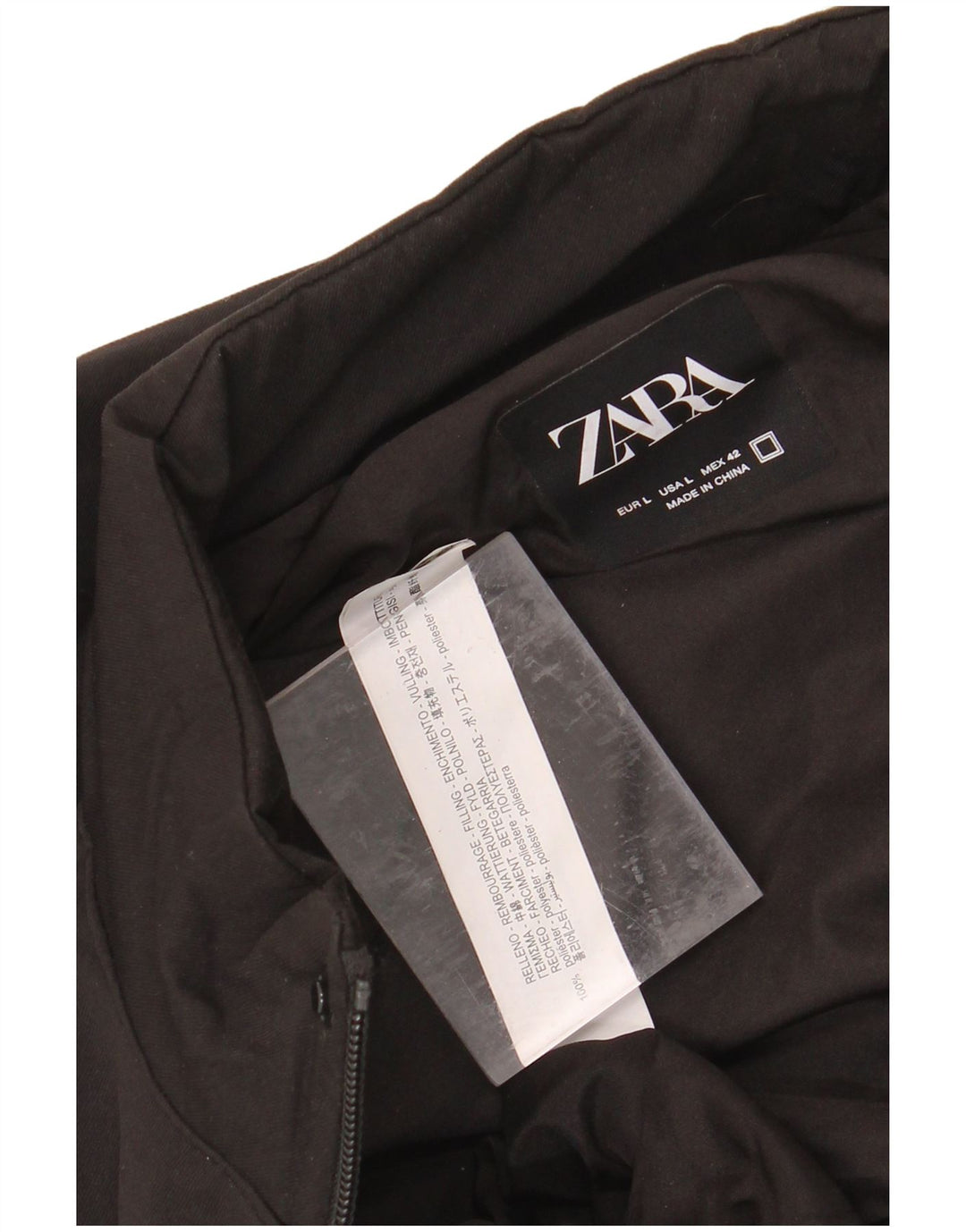 ZARA Mens Gilet UK 40 Large Black Polyester